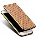 iPhone 6 6s Plus 5.5 - TPU Soft 3D Square Pattern Electroplated Bumper Protective Phone Cover Case - Gold and Clear